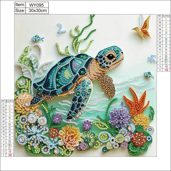 🐢 Swimming Sea Turtle Diamond Painting Kit