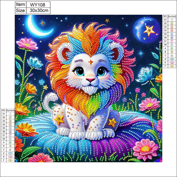 🦁 Lion Diamond Art Kit